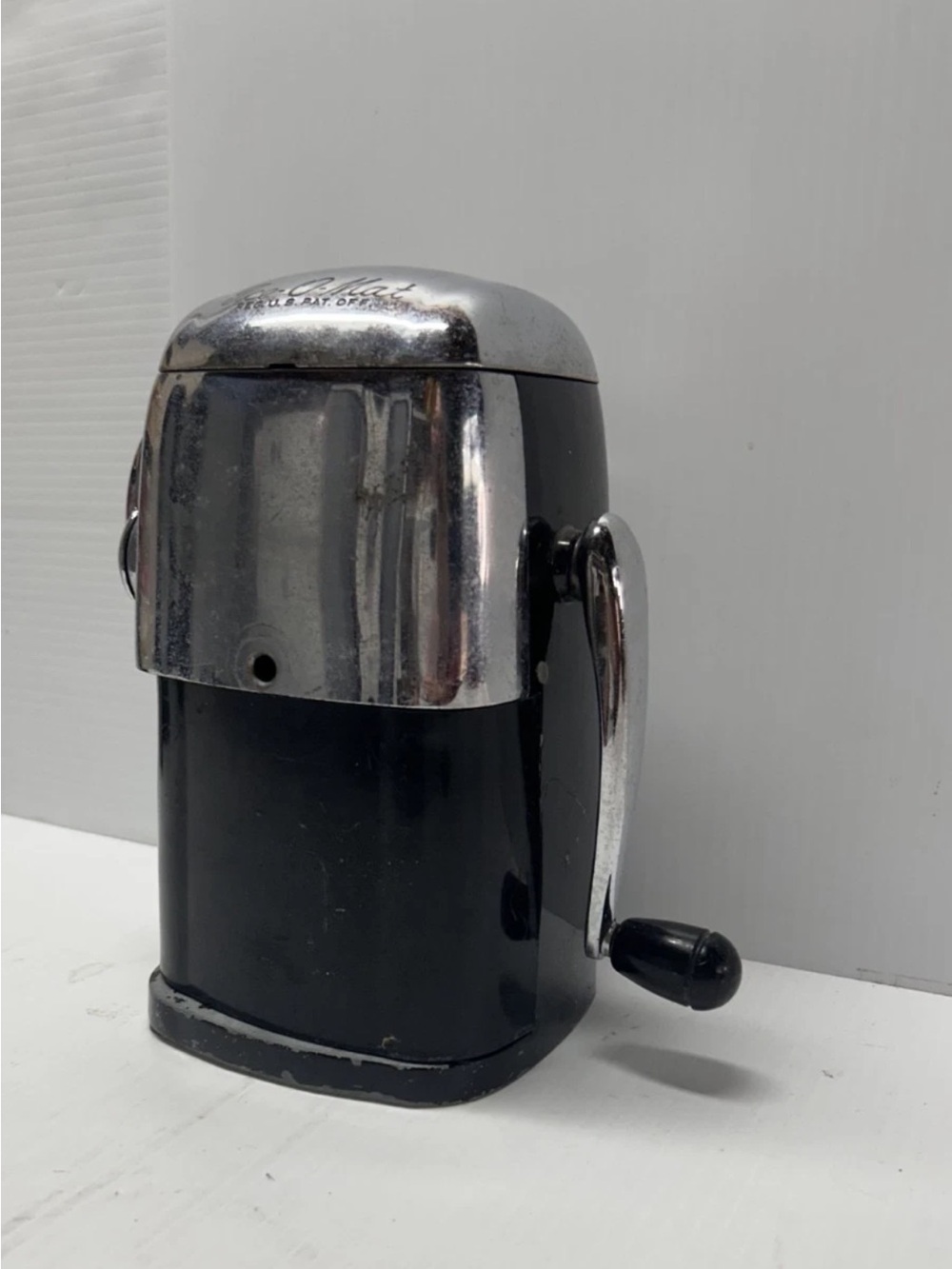 Vintage Rival Ice-O-Mat Manual Ice Crusher Black & Chrome Mid-Century Barware